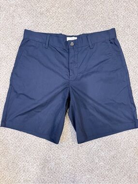 Nordstrom Rack Men's 32w Navy Flat-Front Chino Shorts